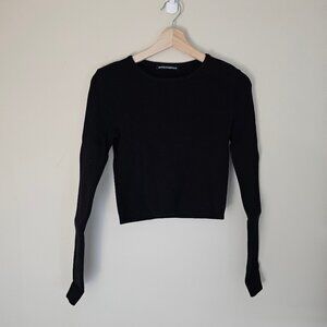 Brandy Melville Black Ribbed Long-sleeve - 2019 - Black - OS